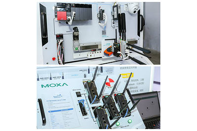 上：Moxa 5G/Wi-Fi 6 无线双网自动冗余方案 下： Moxa AeroMesh 自组网修复技术方案